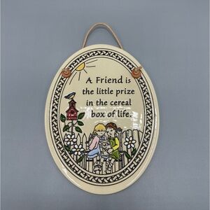 Trinity Pottery Friend Wall Plaque Friend Is A Little Prize USA Gift for friend